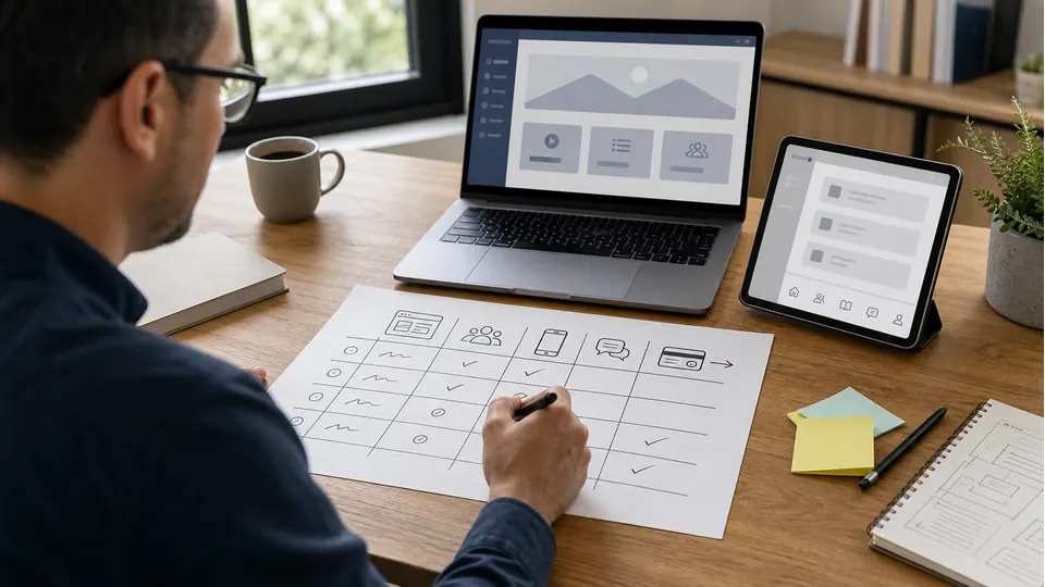 Planung einer Entscheidungsmatrix fuer Kursplattform, Community, App und Zahlungsprozess